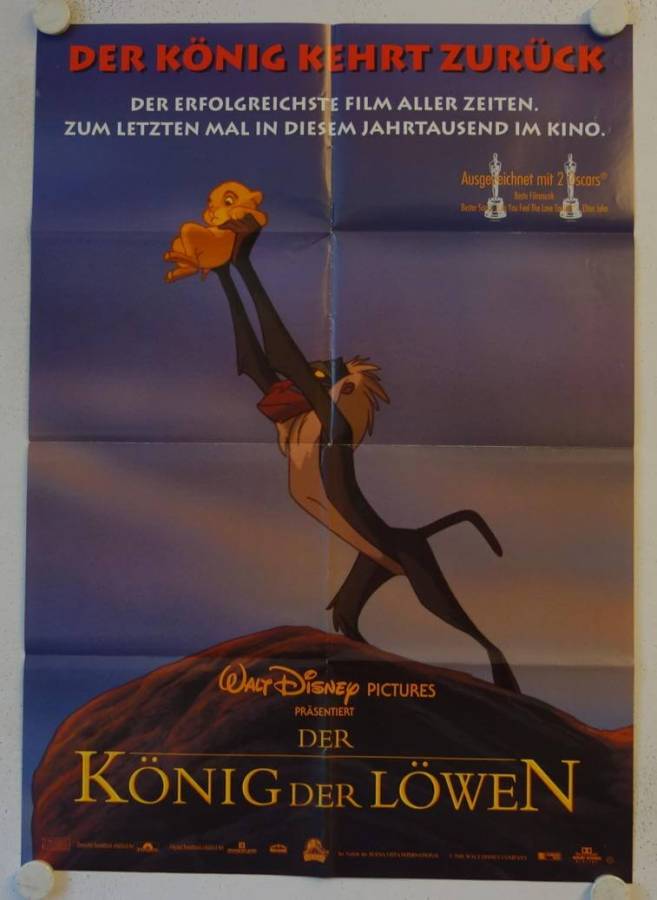 Der König der Löwen originales deutsches Filmplakat (R99)